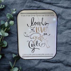 Shabby Chic Farmhouse Black &‎ White Enamel Metal Laundry Room Sign